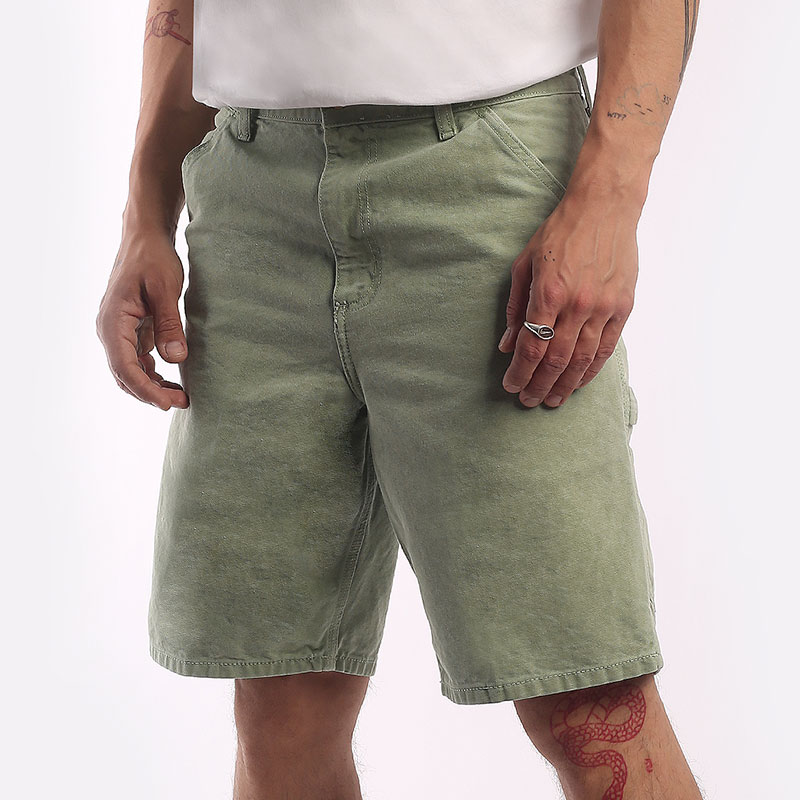 мужские салатовые шорты  Carhartt WIP Single Knee Short I027942-spearmint faded - цена, описание, фото 2